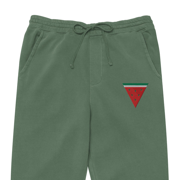 Women pigment-dyed sweatpants - Triangle Watermelon, Pigment Dyed Sweatpants Pigment Alpine Green Zoomed In