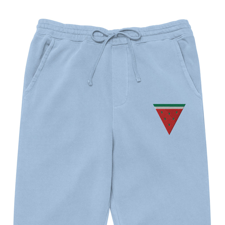 Women pigment-dyed sweatpants - Triangle Watermelon, Pigment Dyed Sweatpants Pigment Light Blue Zoomed In