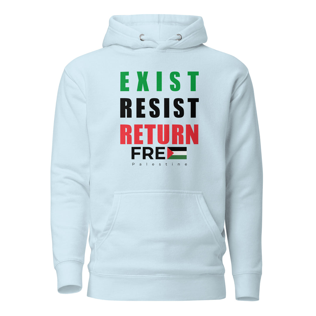 Women’s Hoodie - Exist. Resist. Return., Sky Blue