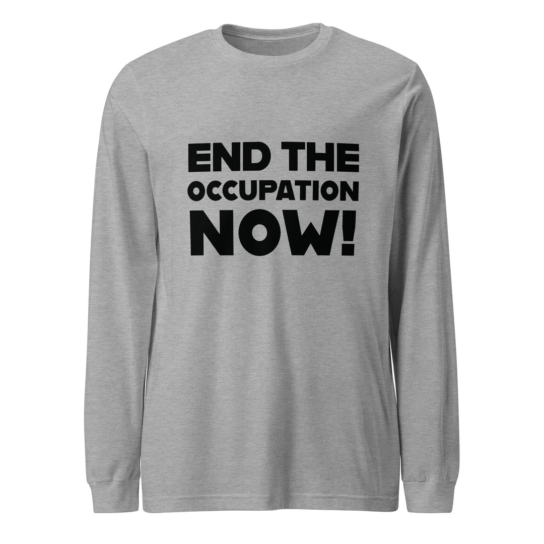 Women’s Long Sleeve Tee - End the Occupation Now!, Heather