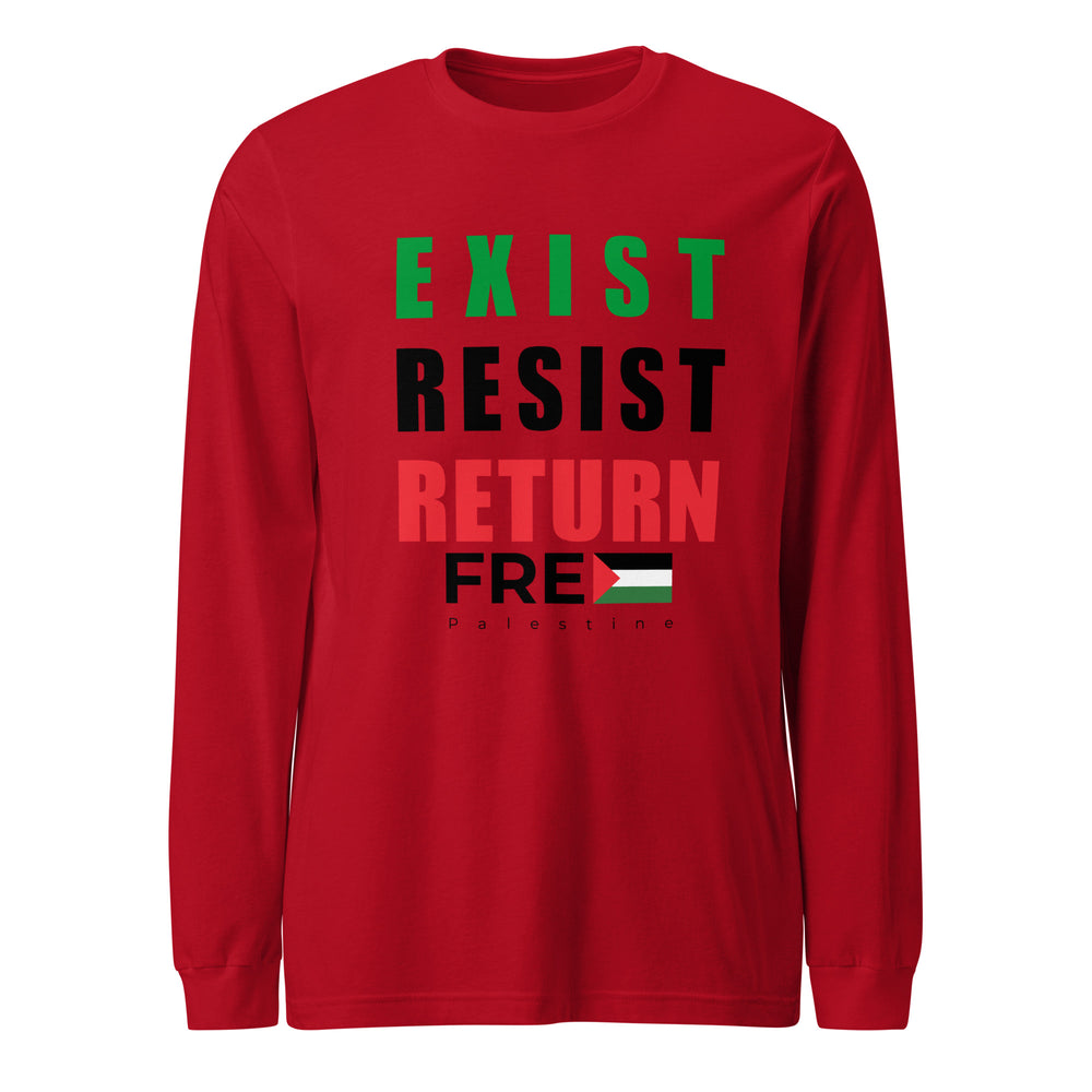 Women’s Long Sleeve Tee - Exist. Resist. Return., Red