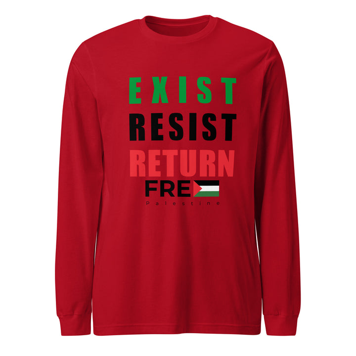 Women’s Long Sleeve Tee - Exist. Resist. Return., Red