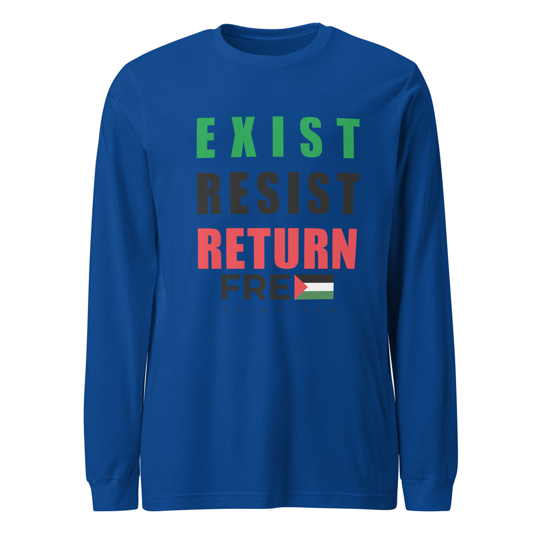 Women’s Long Sleeve Tee - Exist. Resist. Return., True Royal