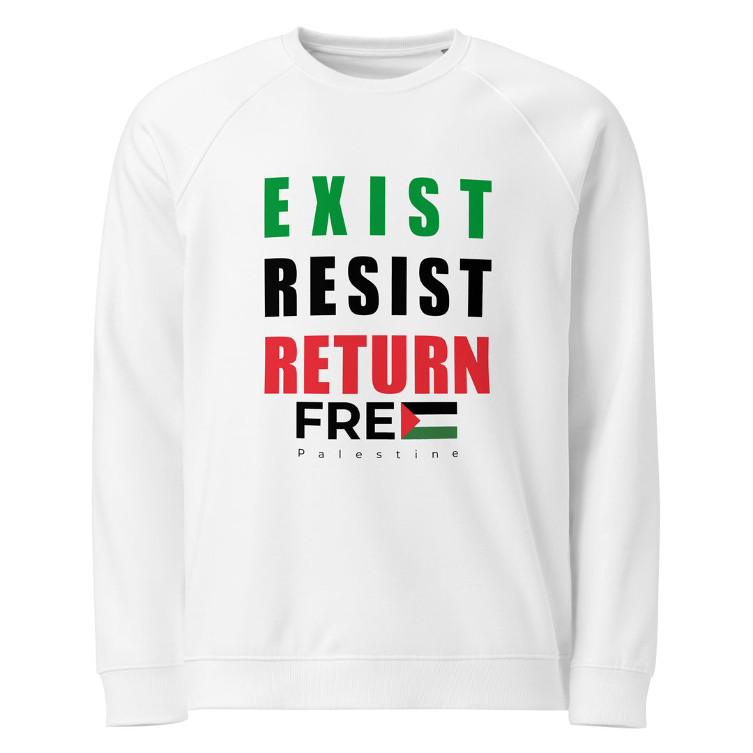 Women’s Organic Raglan Sweatshirt - Exist. Resist. Return., White