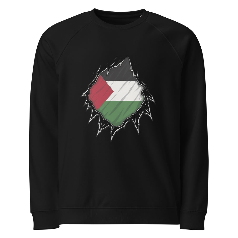 Women’s Organic Raglan Sweatshirt - Palestine Hero, Black