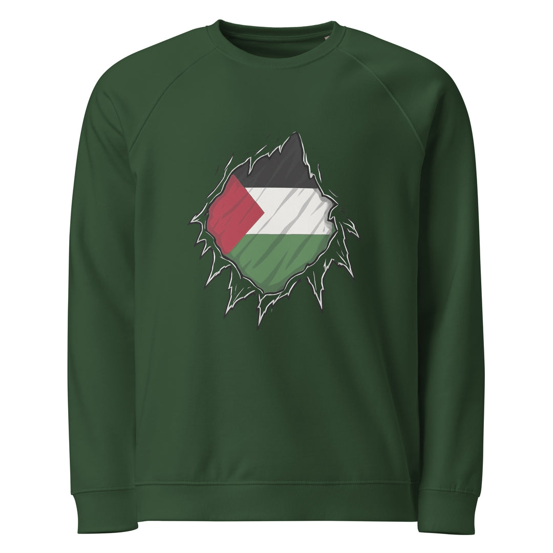 Women’s Organic Raglan Sweatshirt - Palestine Hero, Green