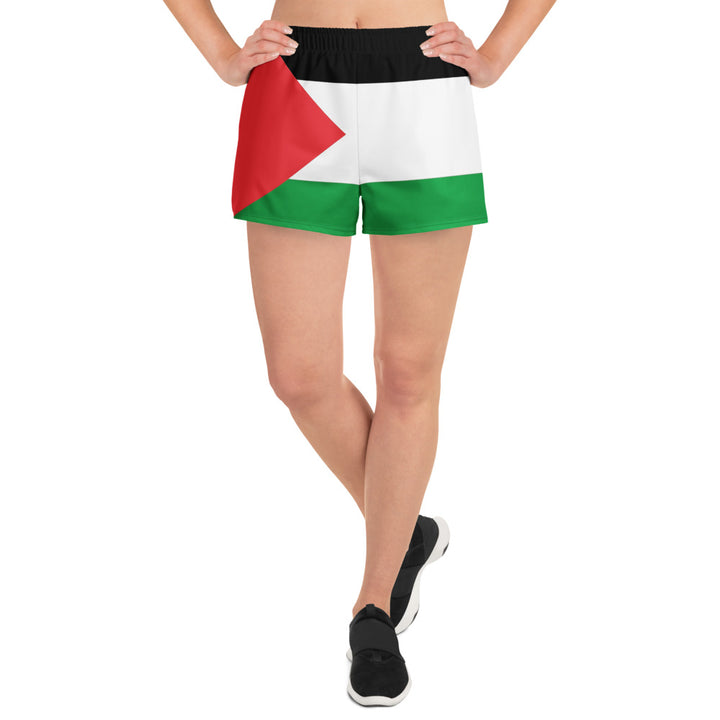 Women’s Recycled Athletic Shorts - Palestine Flag, White