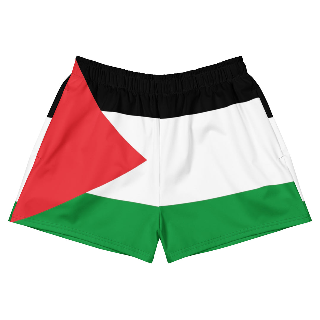 Women’s Recycled Athletic Shorts - Palestine Flag, White