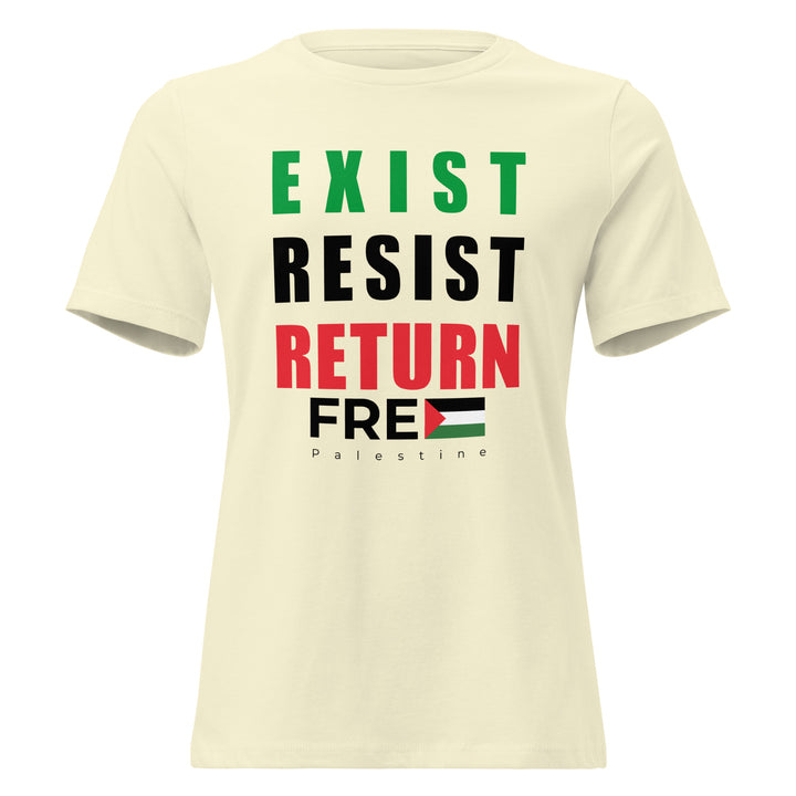 Women’s Relaxed T-Shirt - Exist. Resist. Return., Womens Relaxed T Shirt Citron