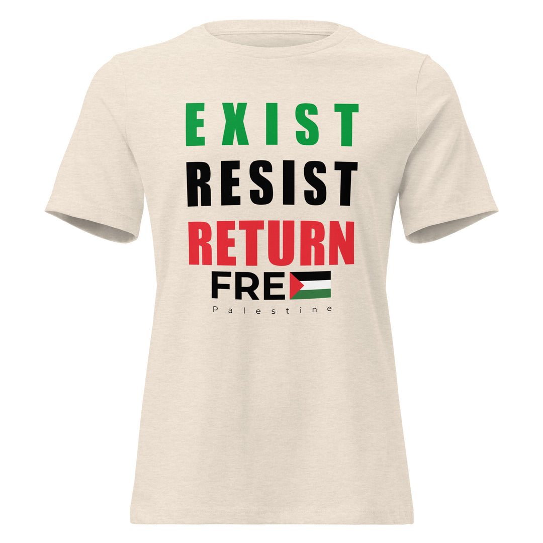 Women’s Relaxed T-Shirt - Exist. Resist. Return., Womens Relaxed T Shirt Heather Prism Natural