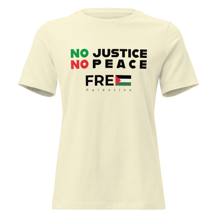 Women’s Relaxed T-Shirt - No Justice No Peace, Womens Relaxed T Shirt Citron