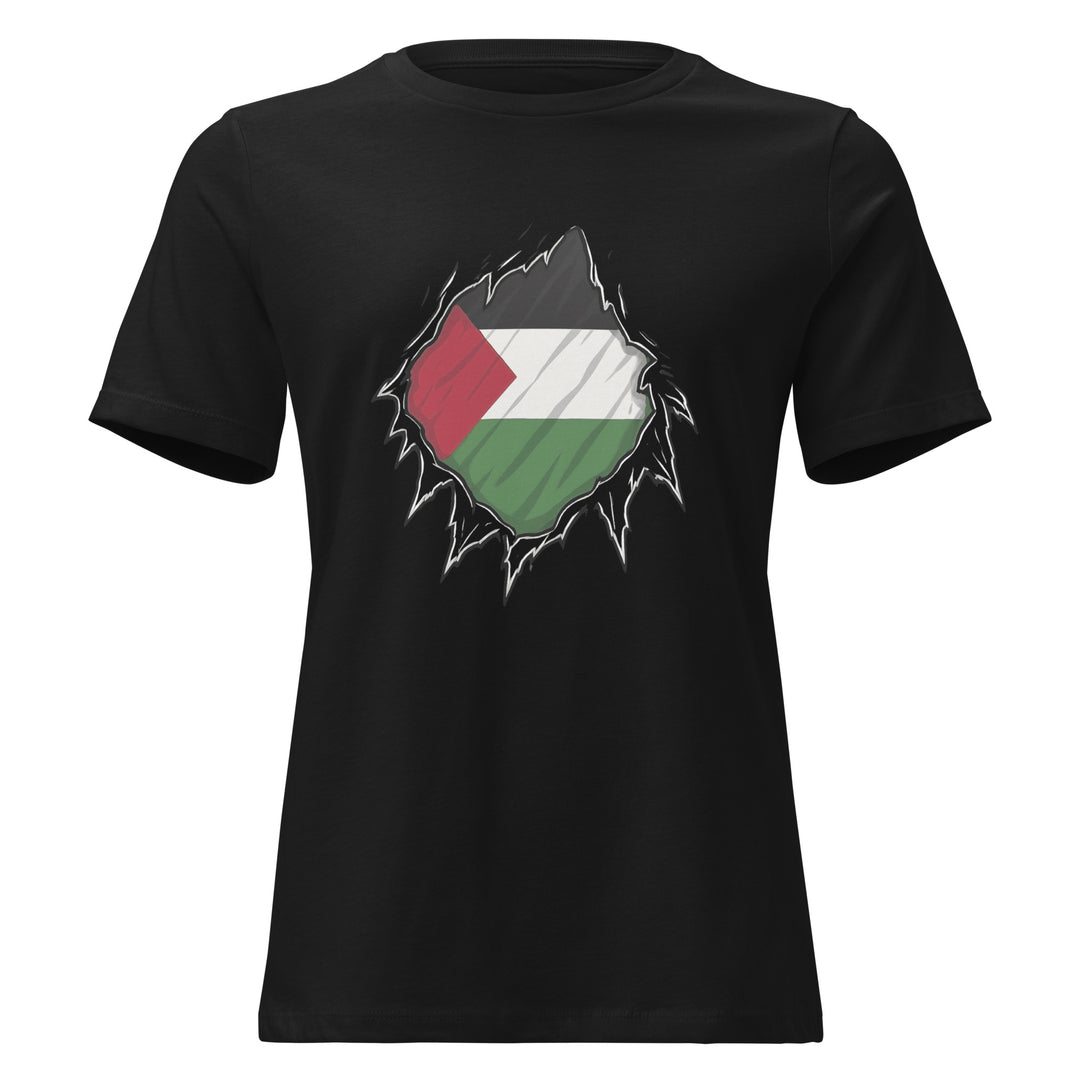 Women’s Relaxed T-Shirt - Palestine Hero, Womens Relaxed T Shirt Black