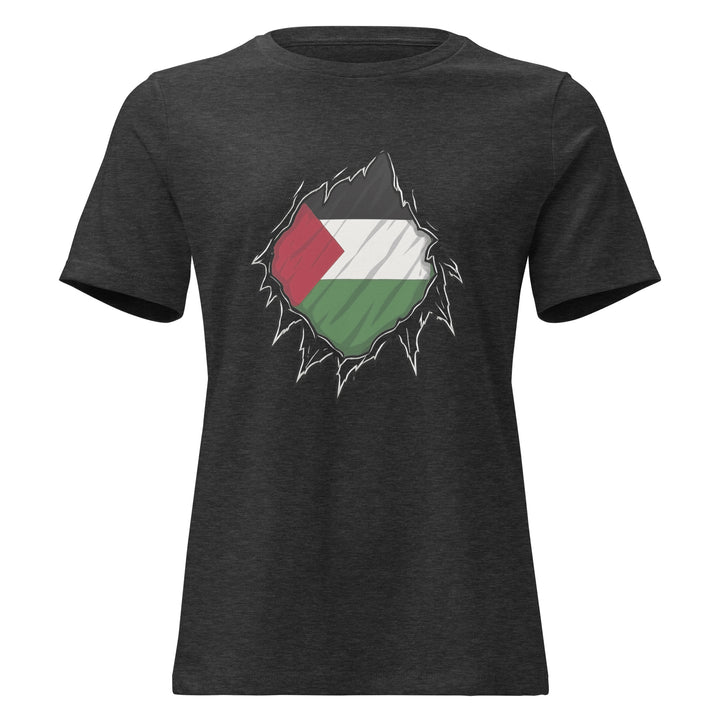 Women’s Relaxed T-Shirt - Palestine Hero, Womens Relaxed T Shirt Dark Grey Heather