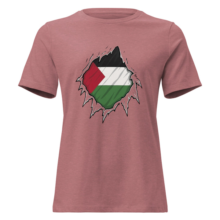 Women’s Relaxed T-Shirt - Palestine Hero, Womens Relaxed T Shirt Heather Mauve