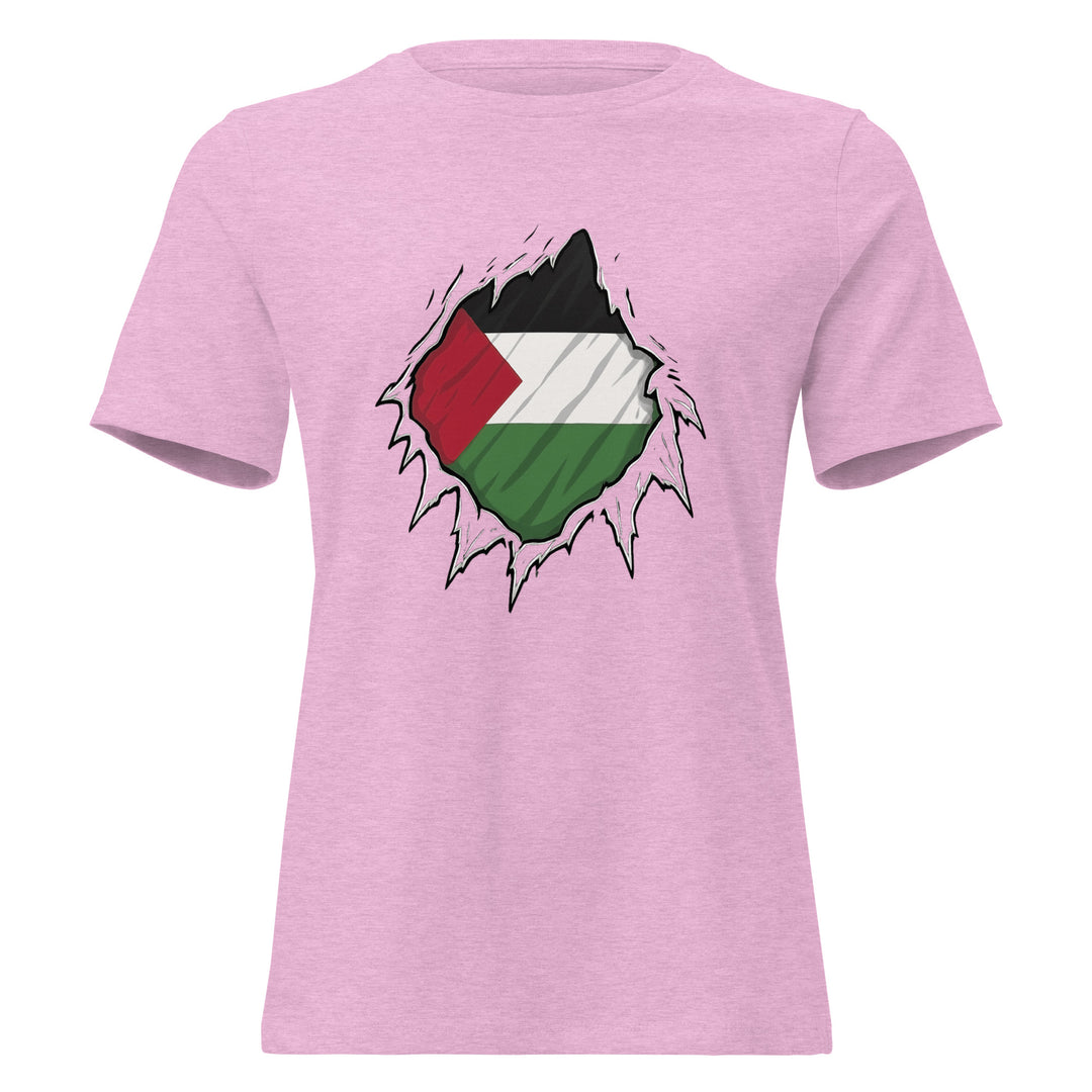 Women’s Relaxed T-Shirt - Palestine Hero, Womens Relaxed T Shirt Heather Prism Lilac