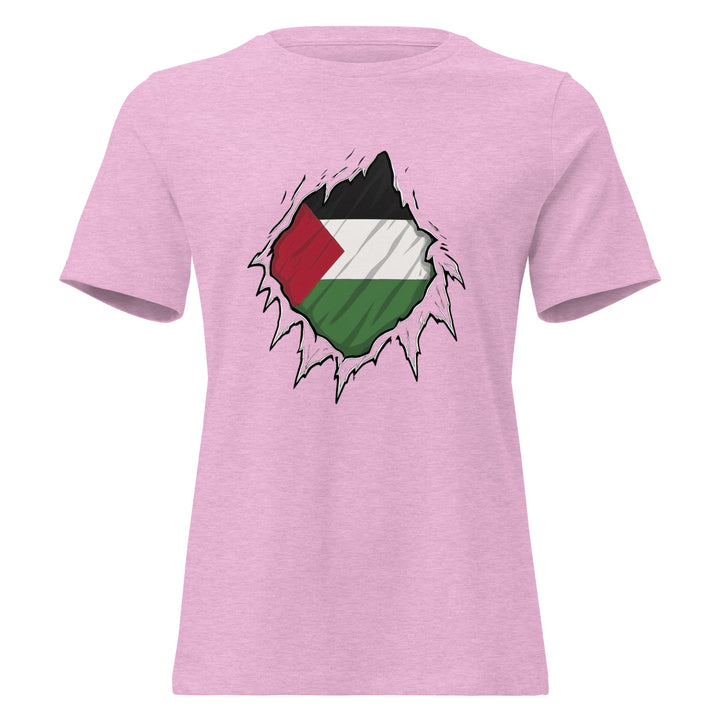 Women’s Relaxed T-Shirt - Palestine Hero, Womens Relaxed T Shirt Heather Prism Lilac