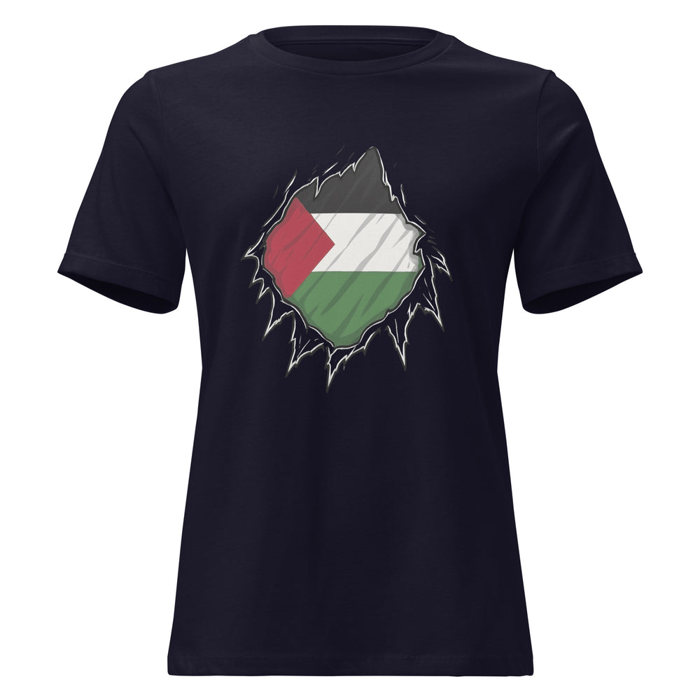 Women’s Relaxed T-Shirt - Palestine Hero, Womens Relaxed T Shirt Navy