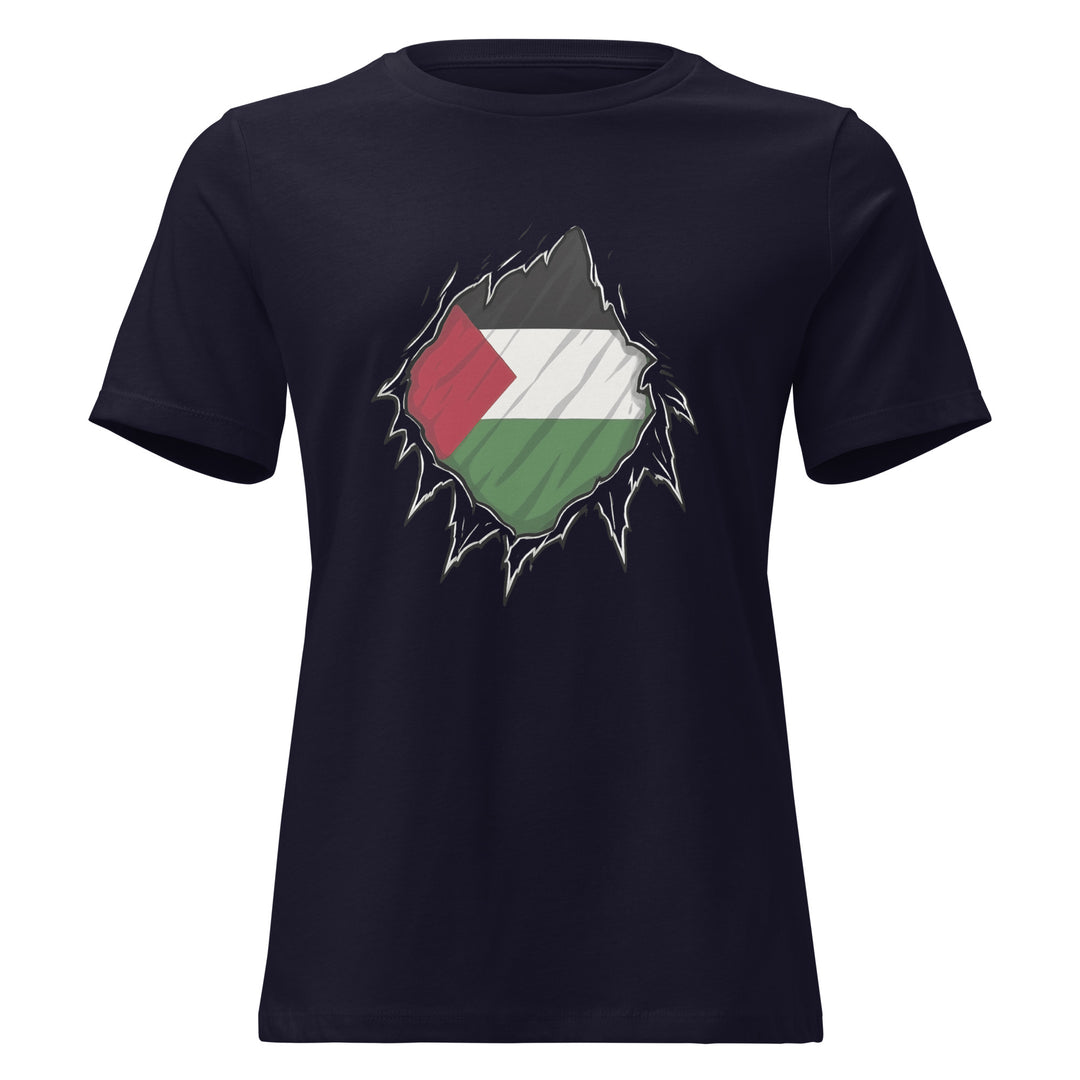 Women’s Relaxed T-Shirt - Palestine Hero, Womens Relaxed T Shirt Navy