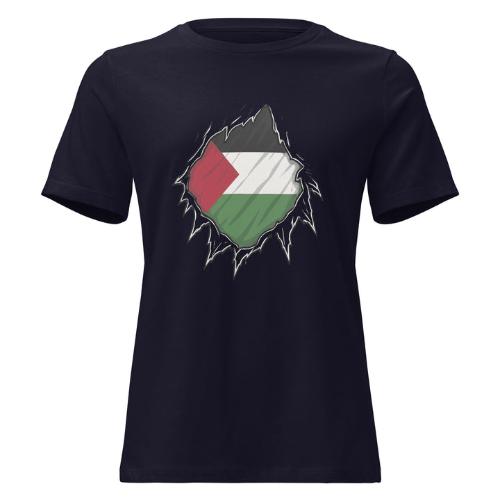 Women’s Relaxed T-Shirt - Palestine Hero, Womens Relaxed T Shirt Navy