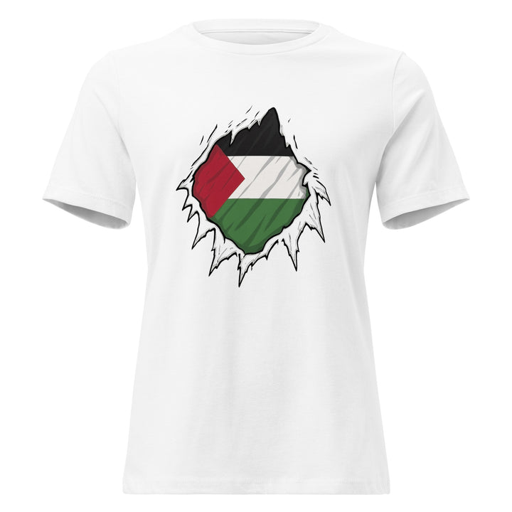 Women’s Relaxed T-Shirt - Palestine Hero, Womens Relaxed T Shirt White