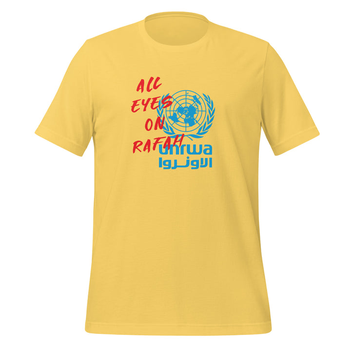 Women t-shirt - All Eyes on Rafah, T Shirt Yellow