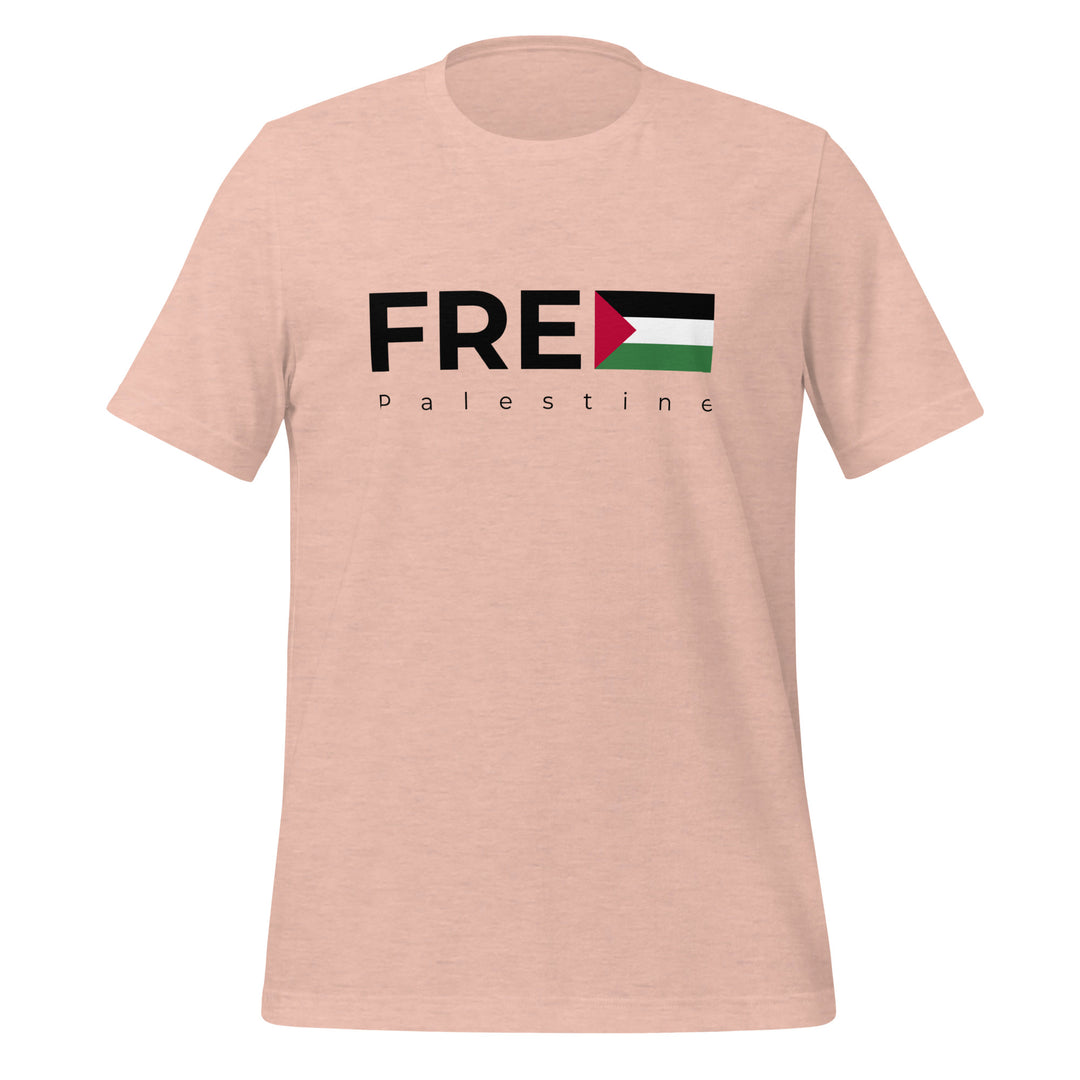 Women T-Shirt - Free Palestine, T Shirt Heather Prism Peach