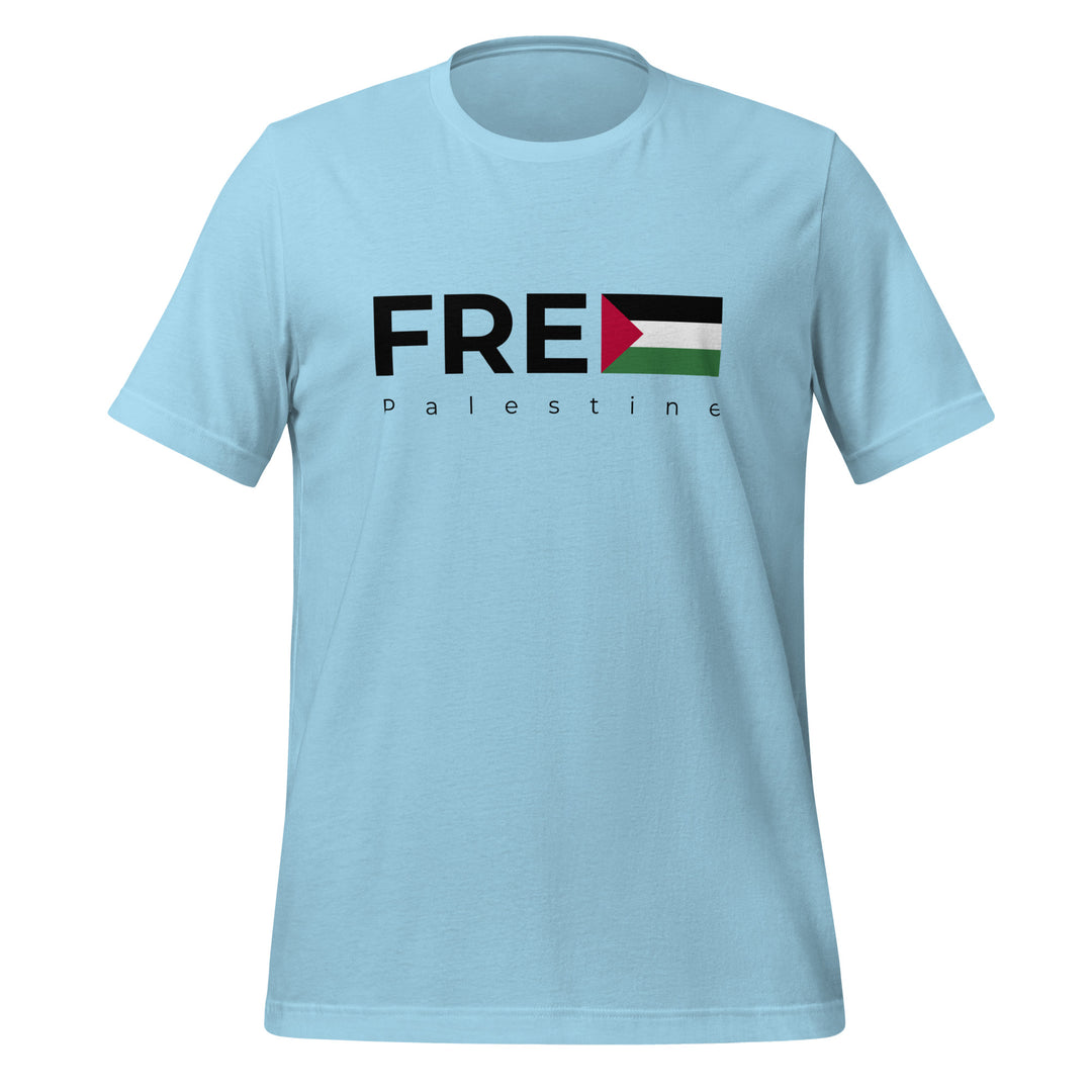 Women T-Shirt - Free Palestine, T Shirt Ocean Blue
