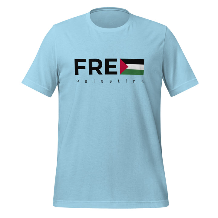 Women T-Shirt - Free Palestine, T Shirt Ocean Blue