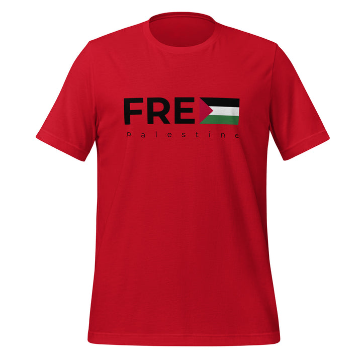 Women T-Shirt - Free Palestine, T Shirt Red