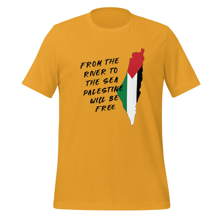 Women T-Shirt - From the River to the Sea, T Shirt Mustard
