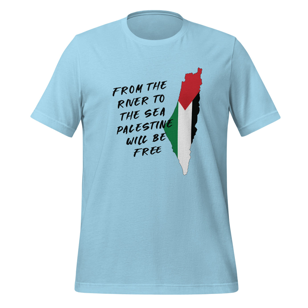 Women T-Shirt - From the River to the Sea, T Shirt Ocean Blue