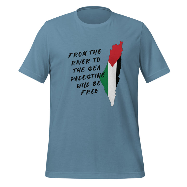 Women T-Shirt - From the River to the Sea, T Shirt Steel Blue