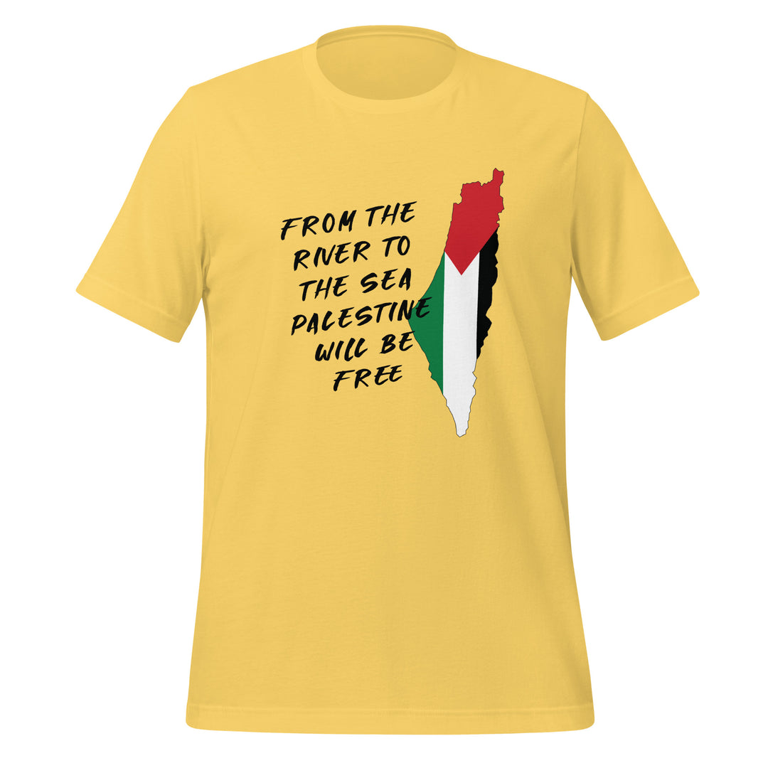 Women T-Shirt - From the River to the Sea, T Shirt Yellow