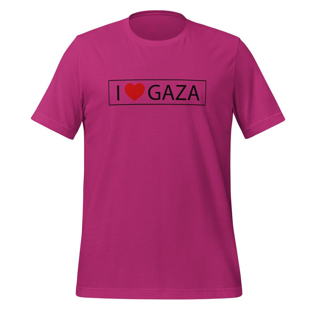 Women T-Shirt - I Love Gaza, T Shirt Berry