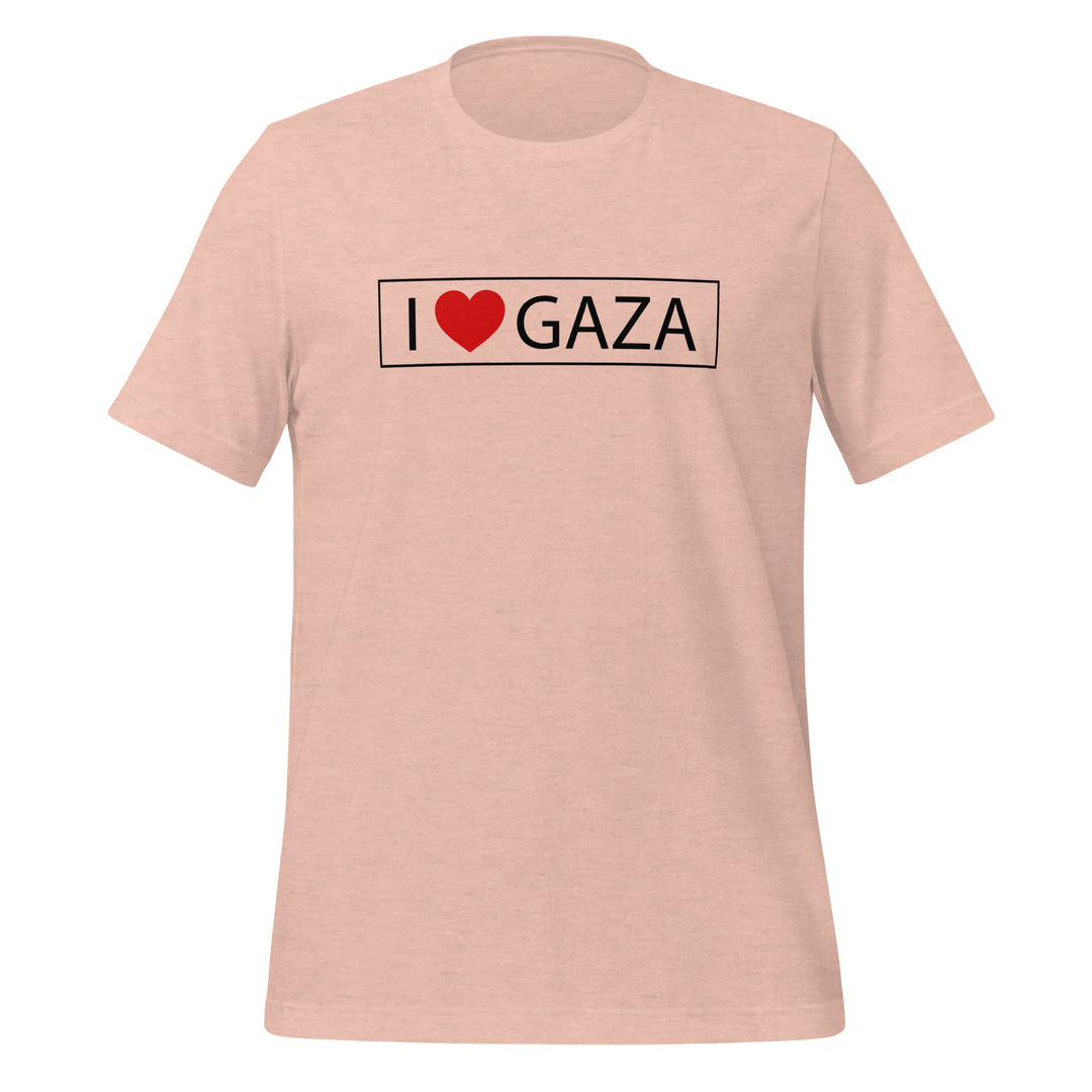 Women T-Shirt - I Love Gaza, T Shirt Heather Prism Peach
