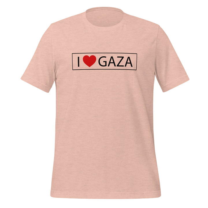 Women T-Shirt - I Love Gaza, T Shirt Heather Prism Peach
