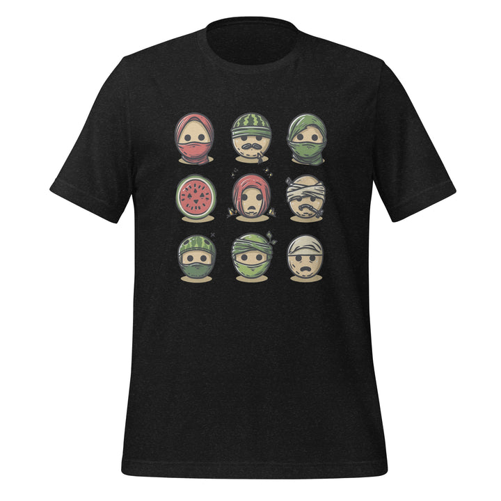 Women t-shirt - Palestine Emoji, T Shirt Black Heather