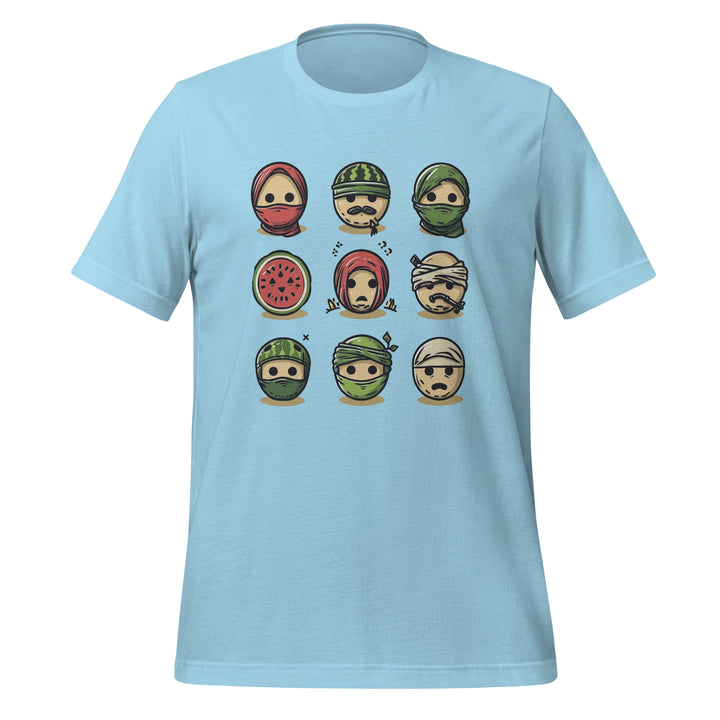 Women t-shirt - Palestine Emoji, T Shirt Ocean Blue