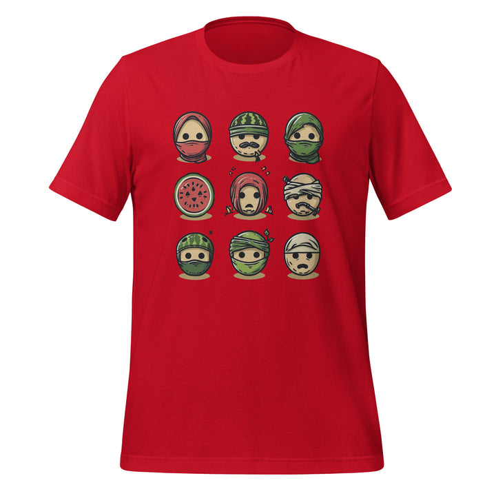 Women t-shirt - Palestine Emoji, T Shirt Red