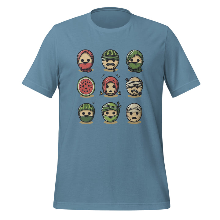 Women t-shirt - Palestine Emoji, T Shirt Steel Blue