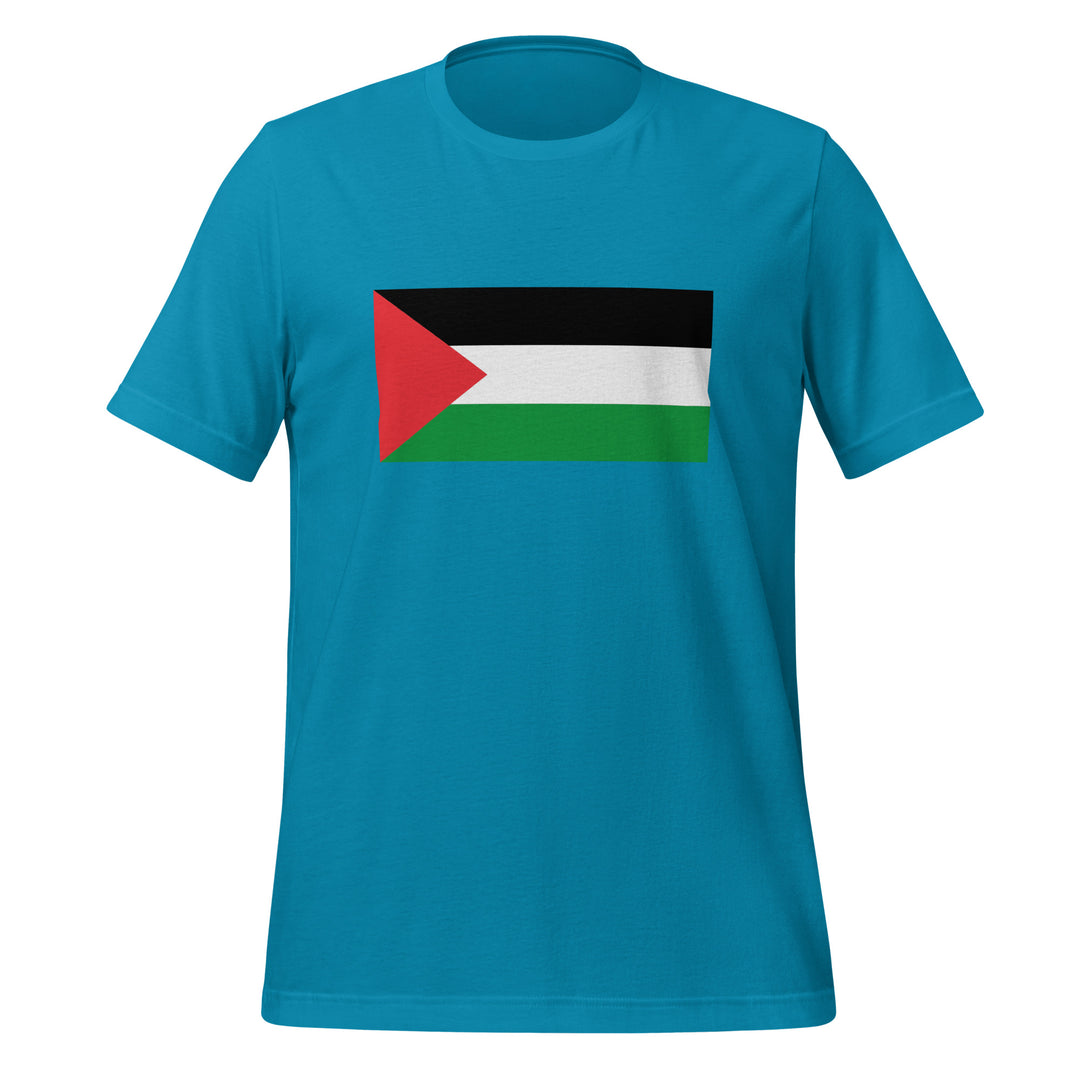 Women t-shirt - Palestine Flag, T Shirt Aqua