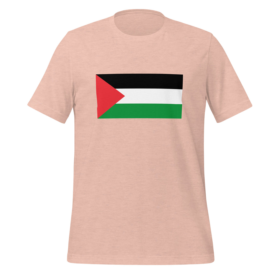 Women t-shirt - Palestine Flag, T Shirt Heather Prism Peach