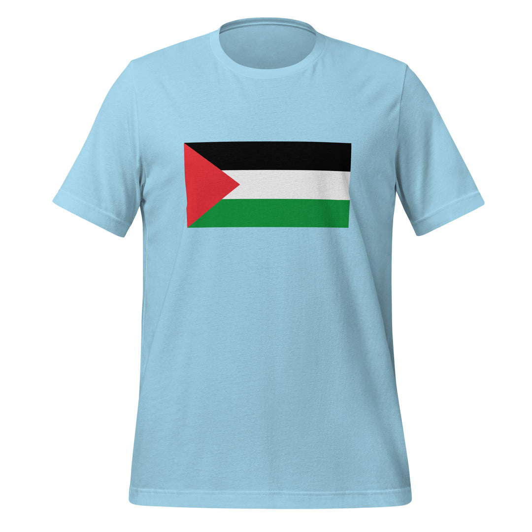 Women t-shirt - Palestine Flag, T Shirt Ocean Blue