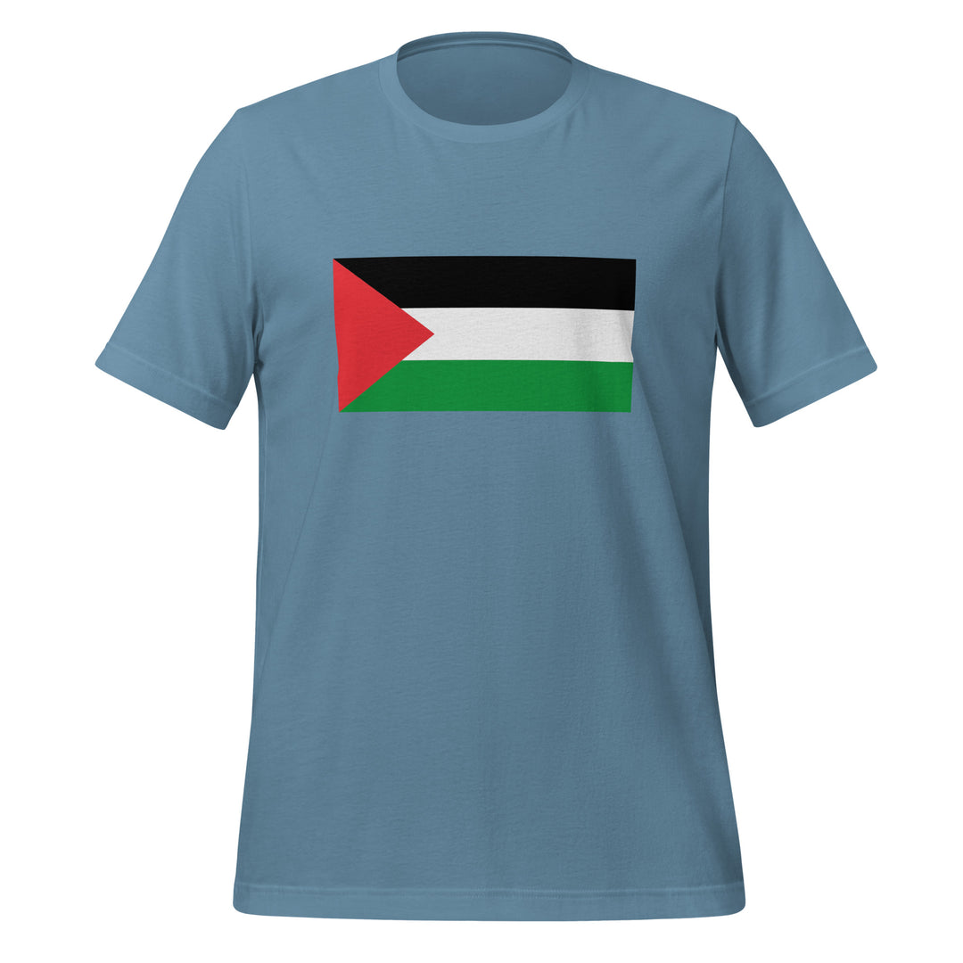 Women t-shirt - Palestine Flag, T Shirt Steel Blue