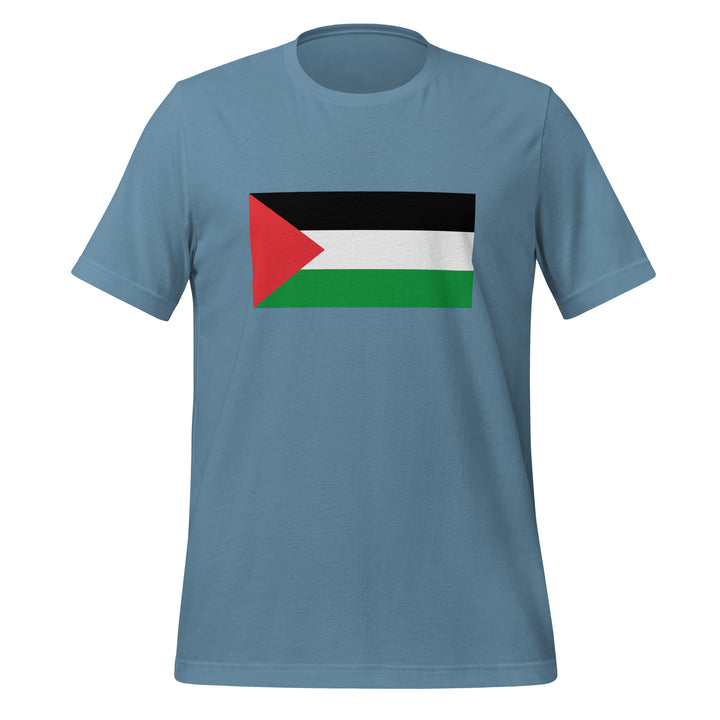 Women t-shirt - Palestine Flag, T Shirt Steel Blue