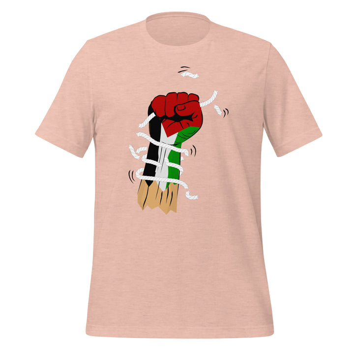 Women t-shirt - Palestine Hand, T Shirt Heather Prism Peach