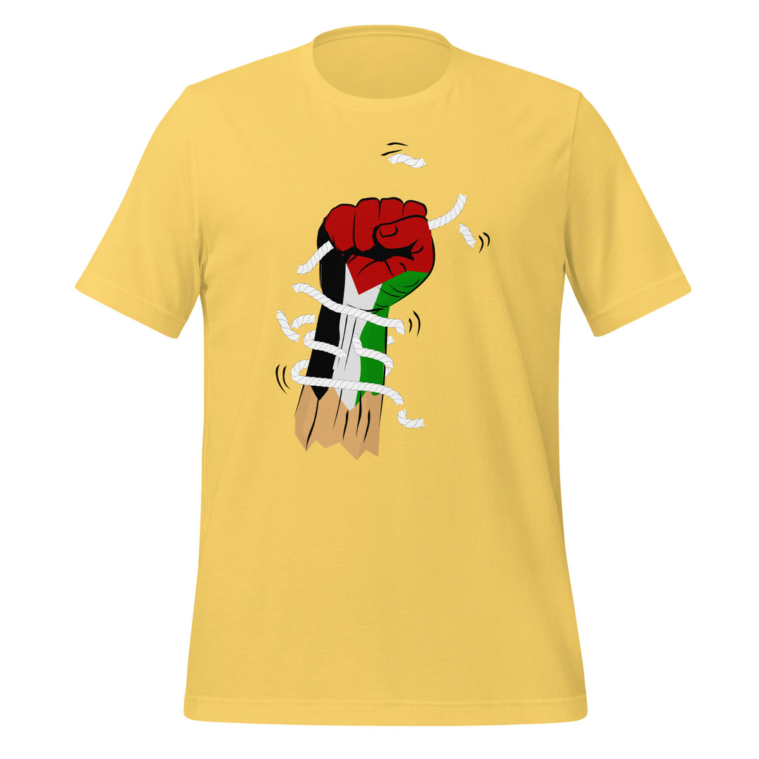 Women t-shirt - Palestine Hand, T Shirt Yellow