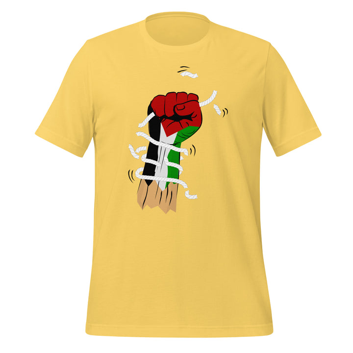 Women t-shirt - Palestine Hand, T Shirt Yellow