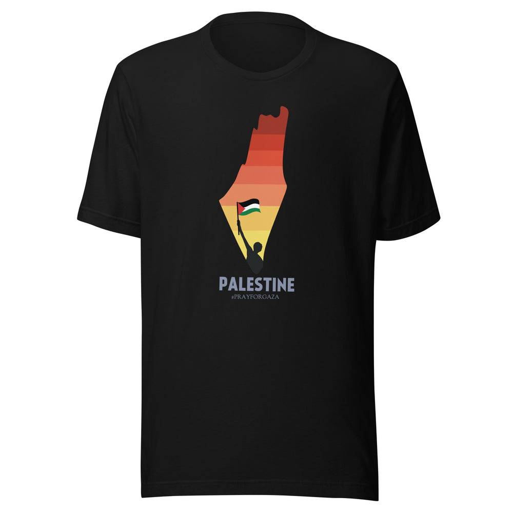 Women t-shirt - Palestine Map, T Shirt Black