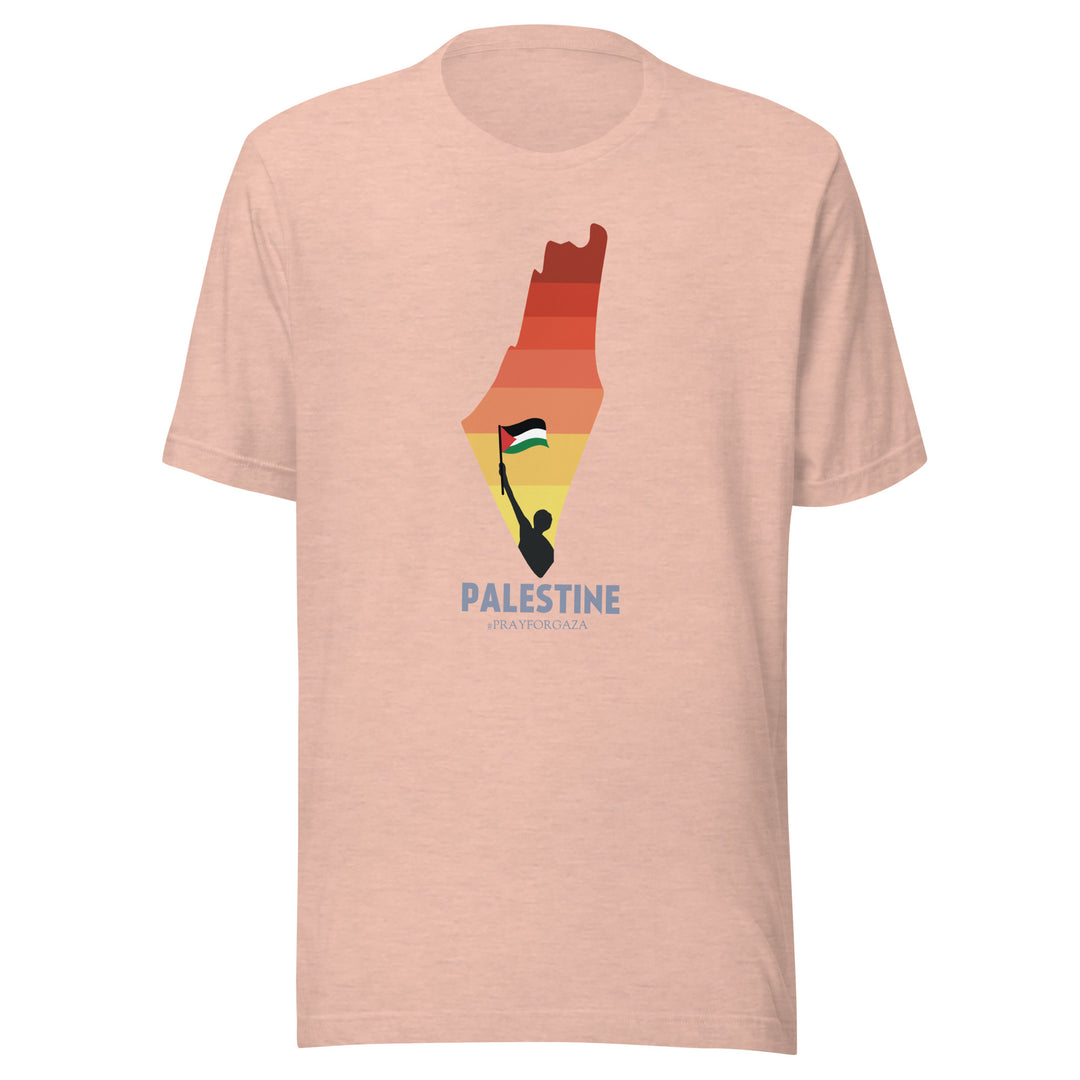 Women t-shirt - Palestine Map, T Shirt Heather Prism Peach